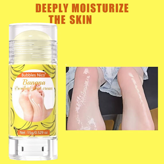 Foot care stick delivers deep hydration for dry rough leg and foot skin