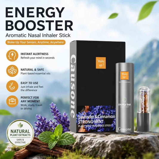 Natural plant essential oil nasal inhaler with multiple core advantages displayed