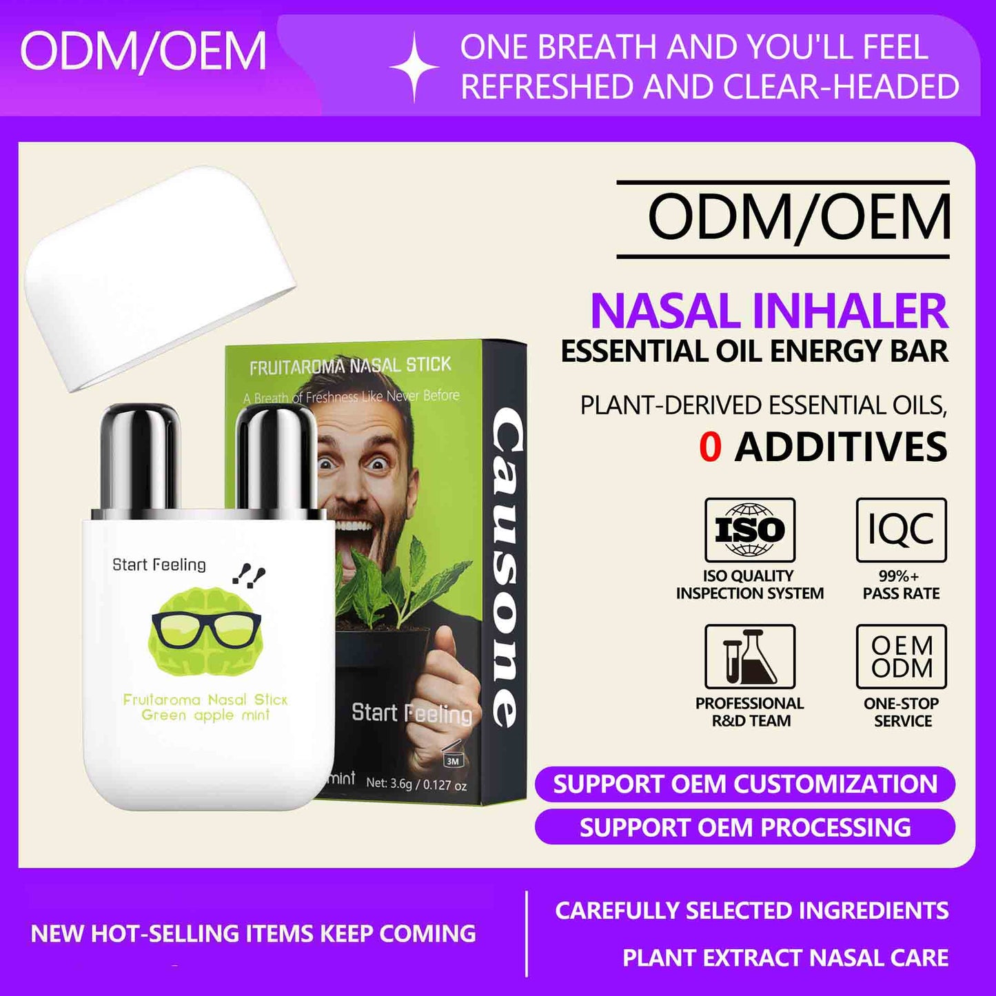 OEM/ODM Mint Dual Hole Nasal stick