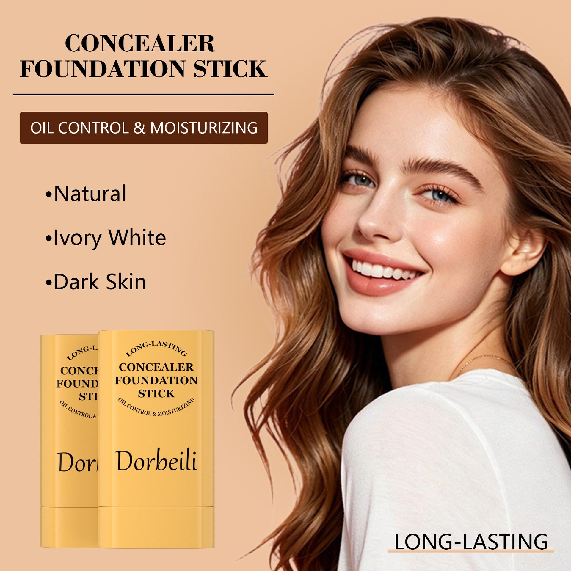 3 shades long lasting foundation stick ivory natural dark skin tone