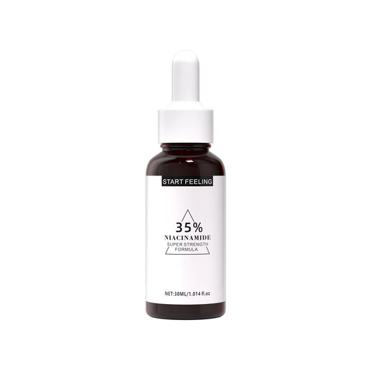 30ml brown glass niacinamide serum dropper bottle isolated on white background