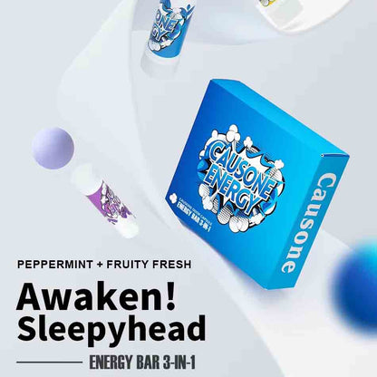 Floating layout of blue outer box and portable inhaler sticks for anti drowsiness refreshment