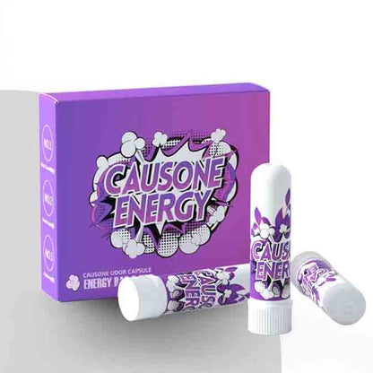 Purple flavor box and three portable mint essential oil nasal inhaler sticks with grape aroma