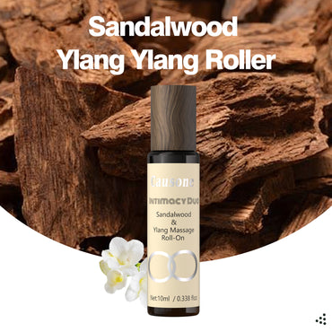 Aceite esencial en roll-on para masaje de sándalo e ylang-ylang