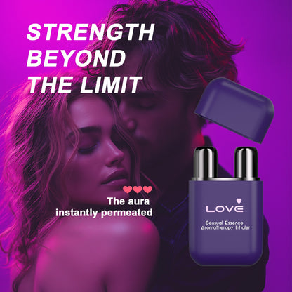 Dual head nasal inhaler creating romantic vibe for couples