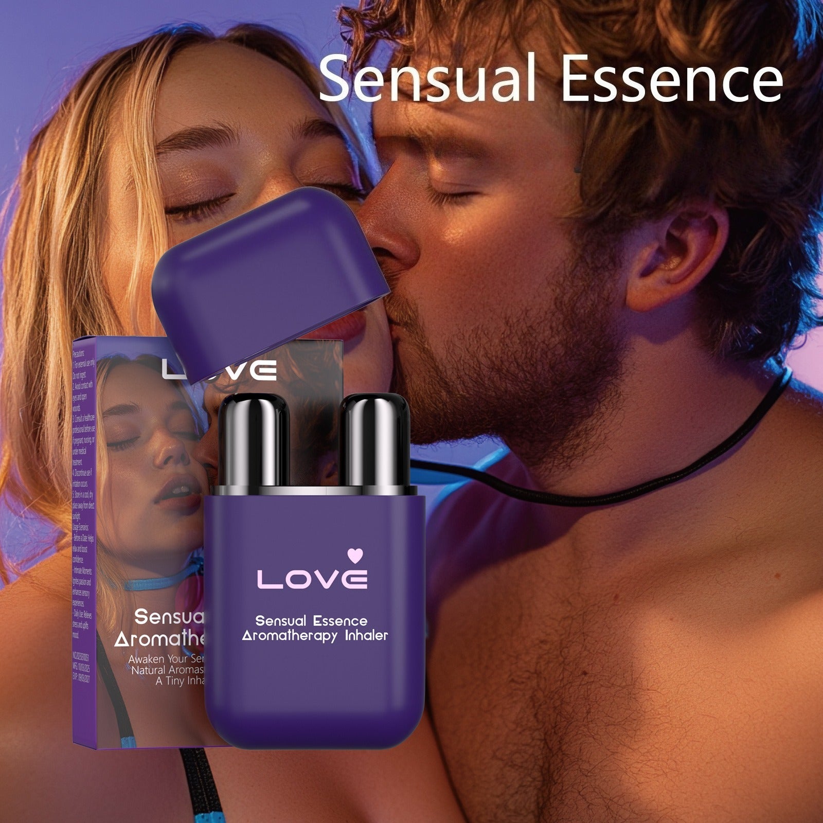 Herbal essence nasal stick shown on romantic themed display