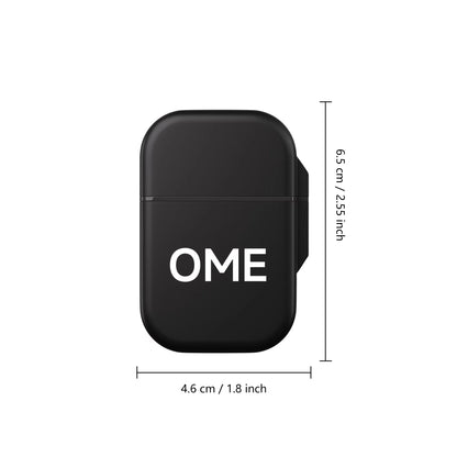 Compact portable nasal inhaler marked with accurate height and width size specifications on white background