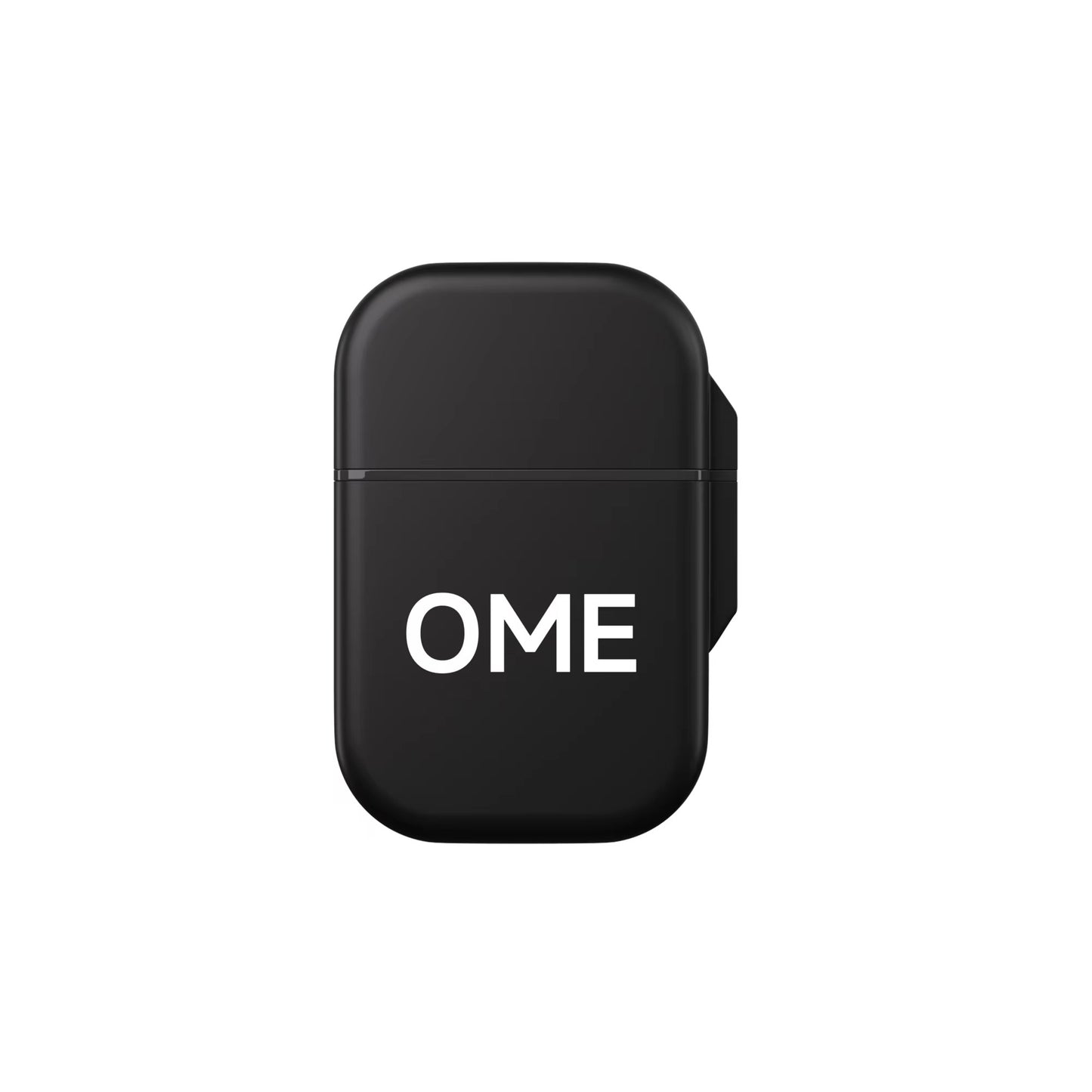 Closed black dual hole essential oil nasal inhaler isolated on seamless pure white backdrop