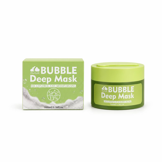 100ml bubble deep mask jar and box on white background