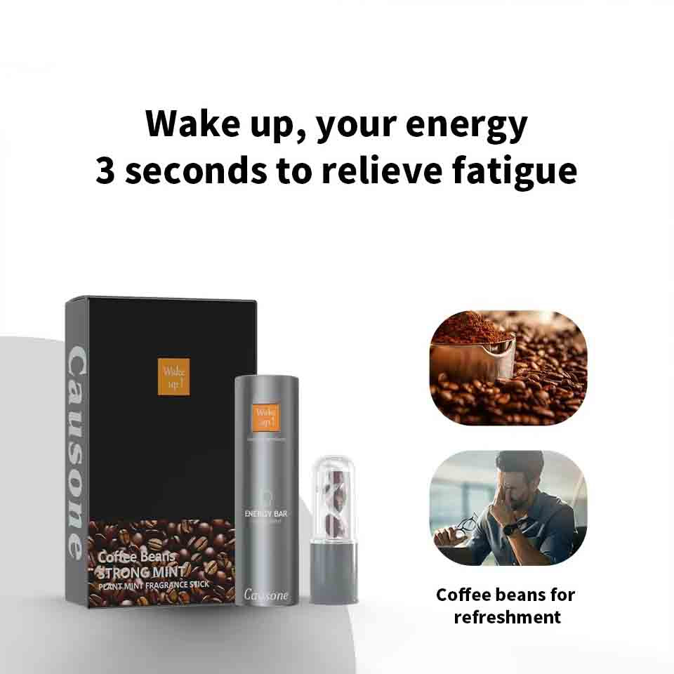 Coffee aroma nasal inhaler offering quick fatigue relief for tired users
