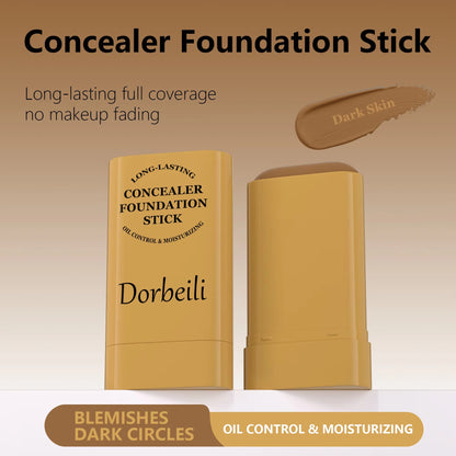 Dark skin tone longwear concealer stick covers blemishes