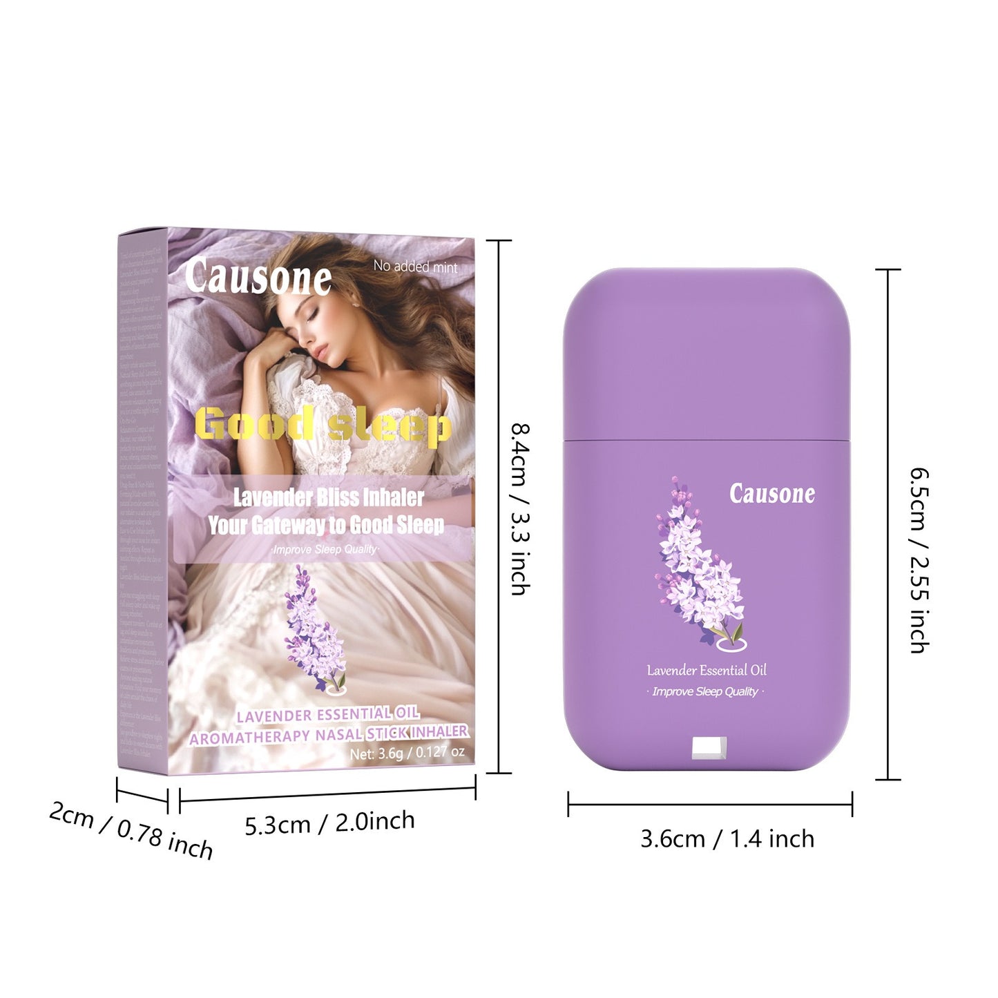 Full length and width dimension markings for product outer box and inhaler storage case