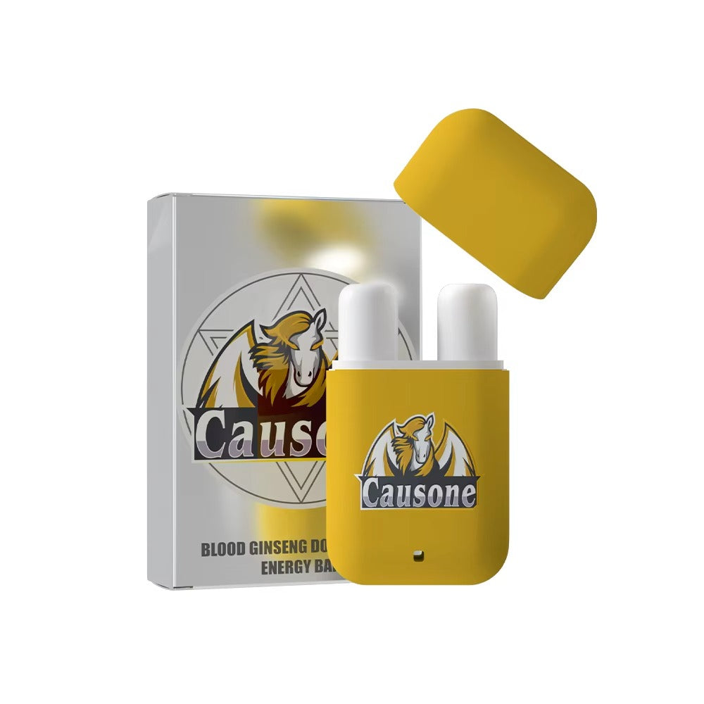 Yellow portable dual hole refreshing inhaler and its sealed outer packaging box