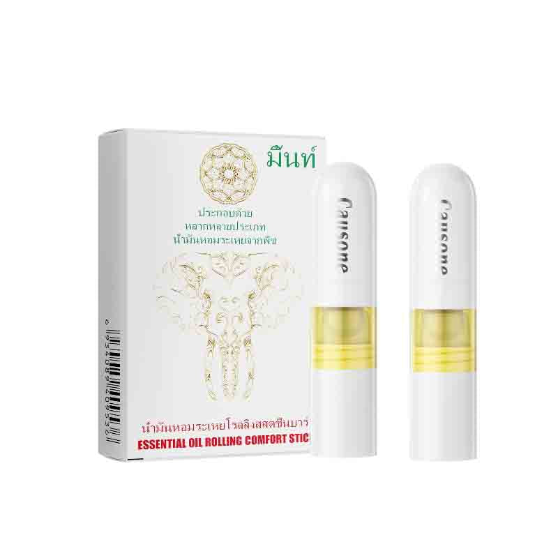 Two dual-function essential oil sticks together with original retail packaging box