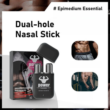 Two-hole epimedium nasal energy stick presented with fitness style visuals
