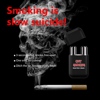 Dual nozzle inhaler delivers instant relief from cigarette withdrawal symptoms