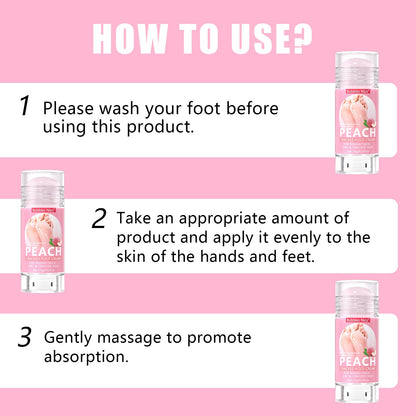 Simple three steps to clean apply and massage the foot repair stick