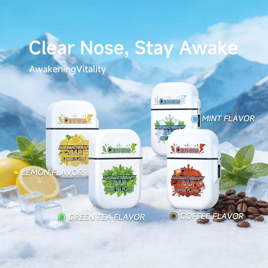 4 flavors portable nasal aromatherapy inhaler sticks winter snow scene product shot