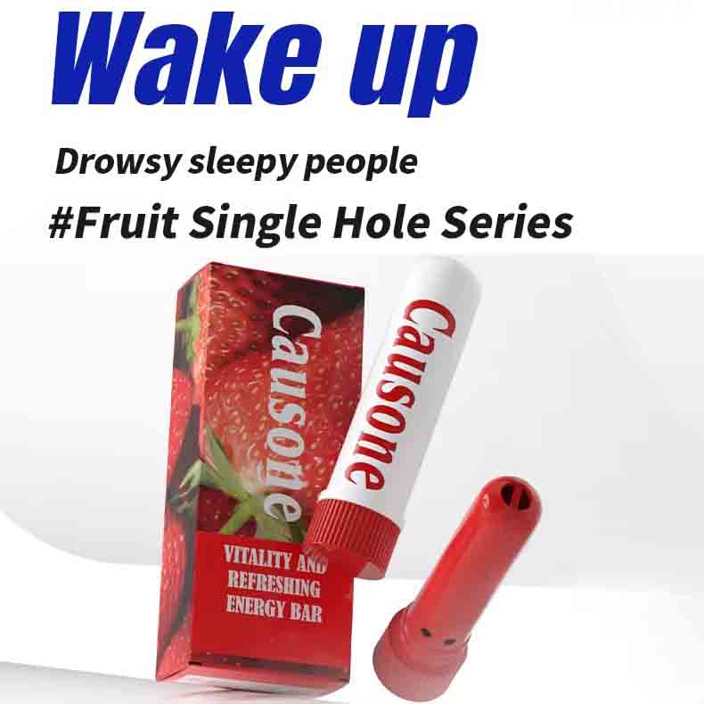 Fruit flavored single hole inhaler set designed to refresh drowsy and sleepy users