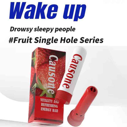 Fruit flavored single hole inhaler set designed to refresh drowsy and sleepy users