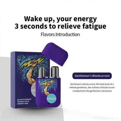 Purple dual nozzle inhaler set introducing blackcurrant grape flavor
