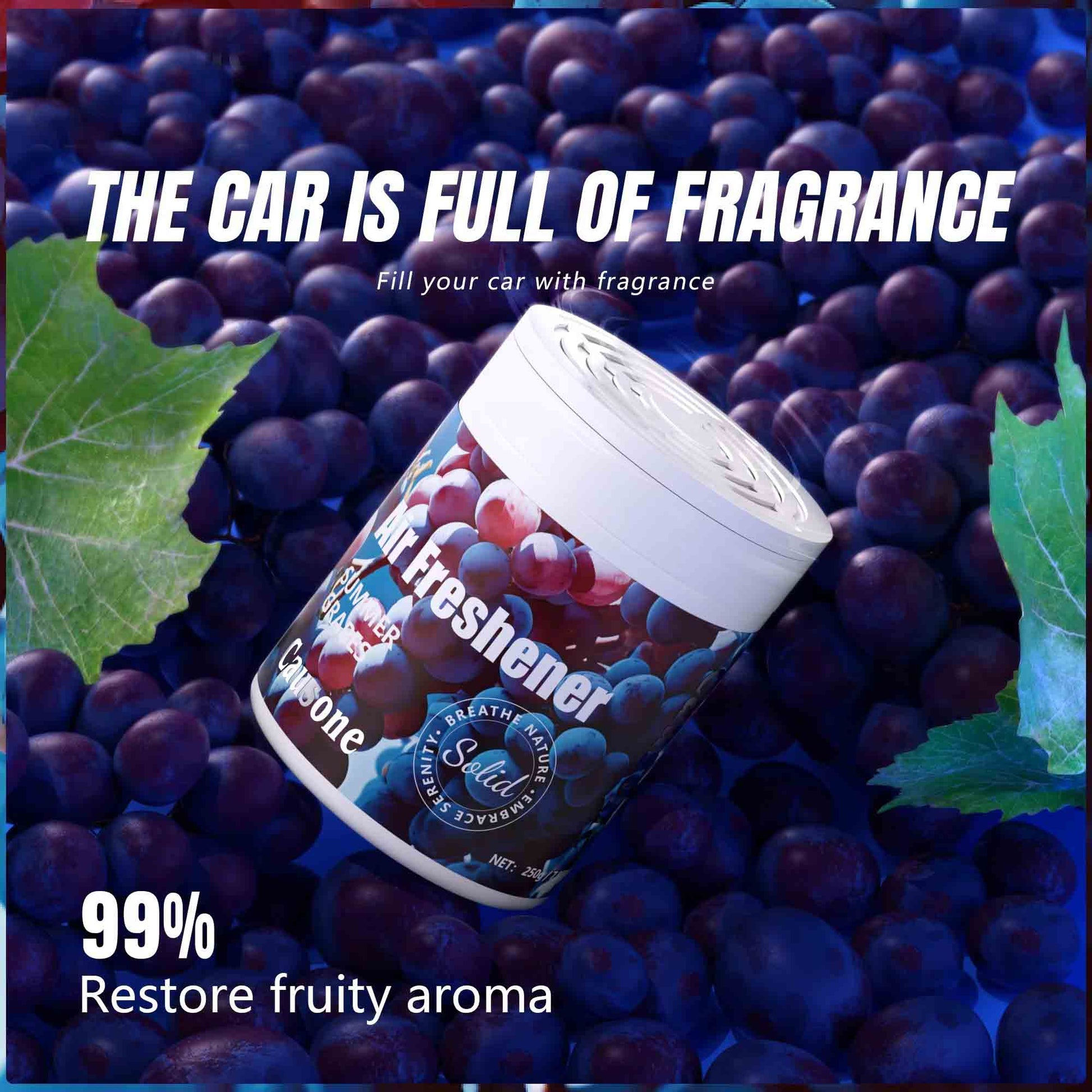 Grape long-lasting fruity solid air freshener fills car with fresh scent
