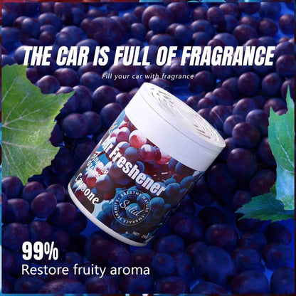 Grape long-lasting fruity solid air freshener fills car with fresh scent