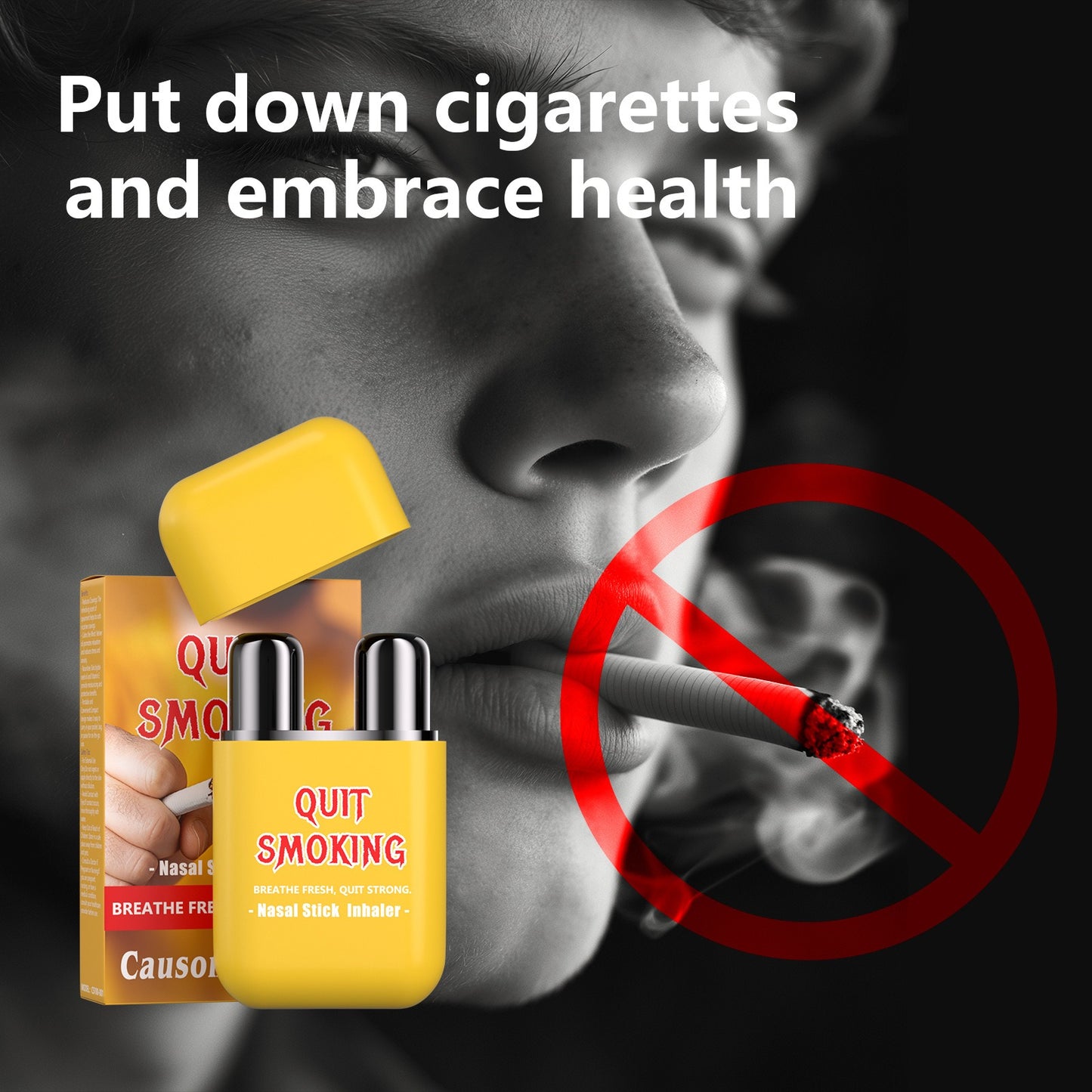 Nasal inhaler replaces cigarettes to help users quit smoking and regain physical health