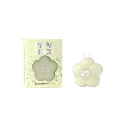 Light green flower moisturizing solid balm jasmine glow packaging