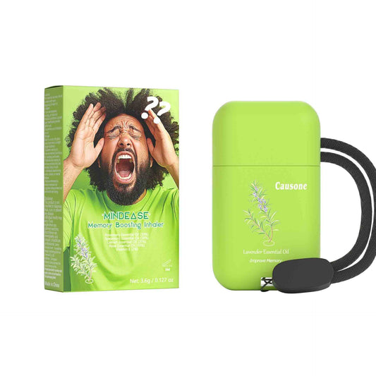 Lavender memory-support nasal inhaler and matching retail packaging box