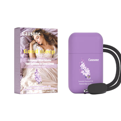 Dual-hole lavender sleep aid nasal inhaler and matched outer packaging box