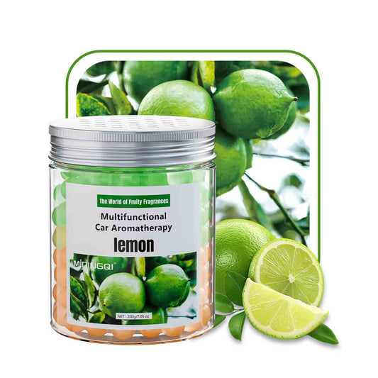 Fresh lemon scented crystal beads multi-use air freshener bottle