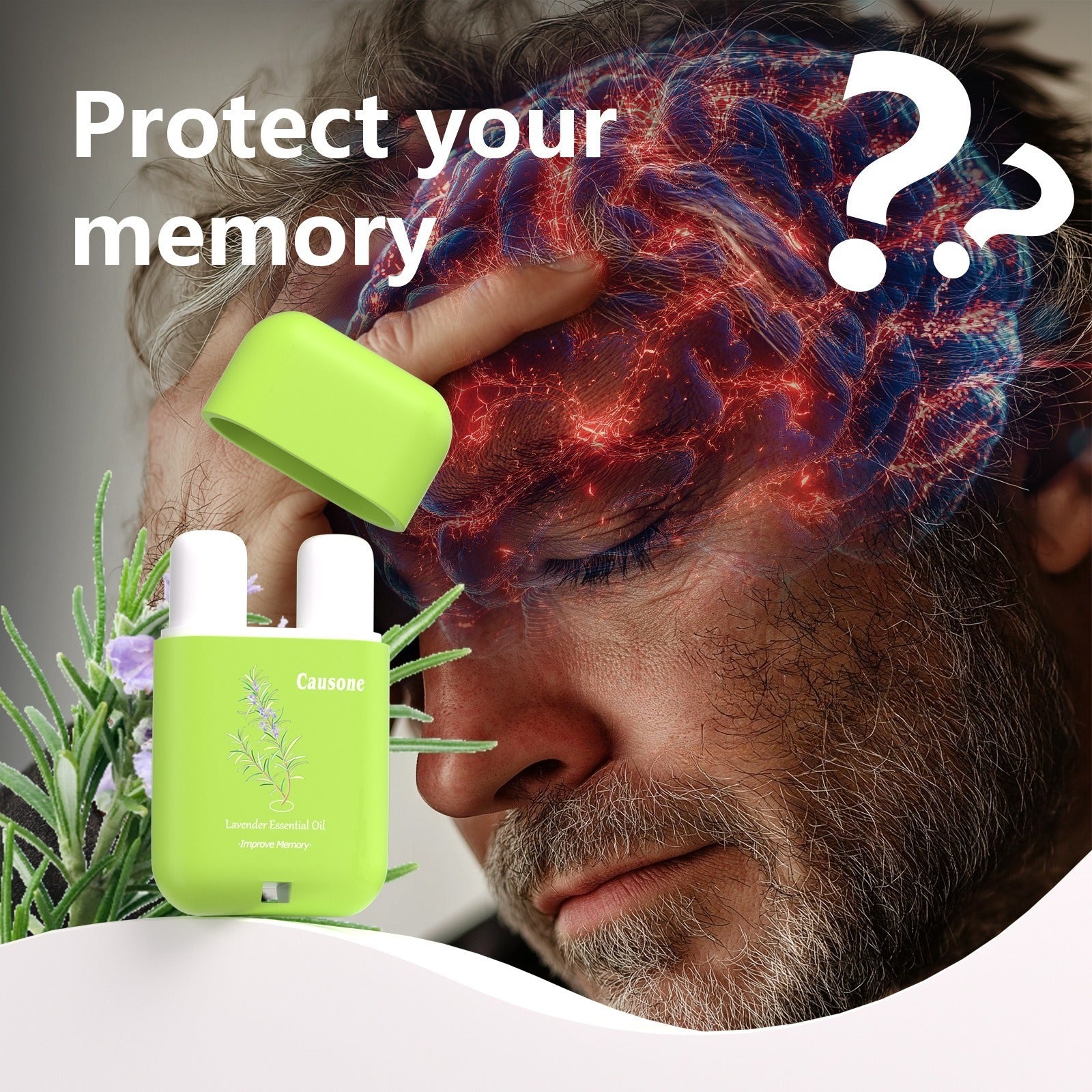 Dual-hole lavender inhaler helps sharpen focus and protect memory