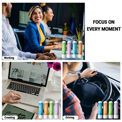 Assorted portable nasal inhalers suitable for office work, creation and driving trips