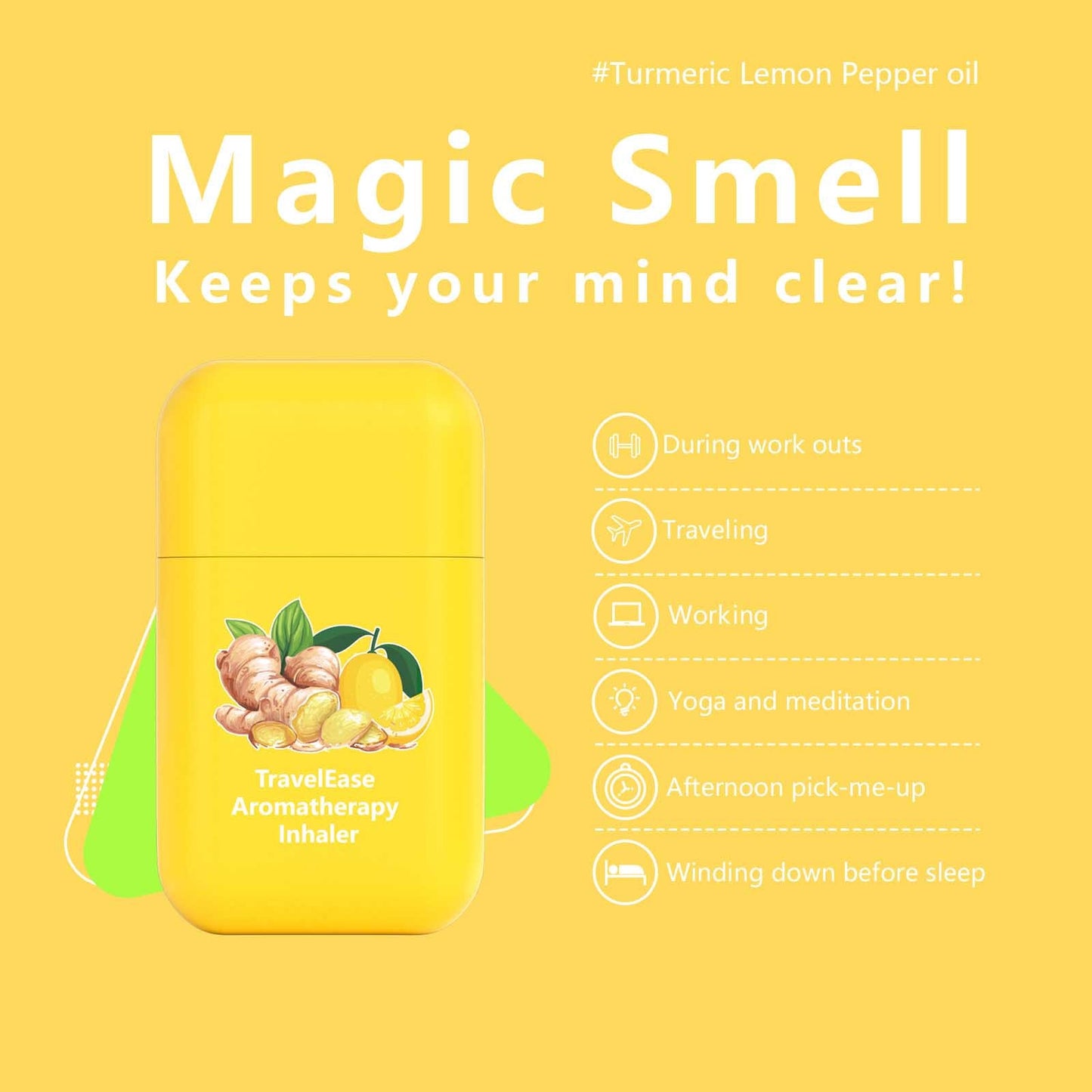 Portable aromatherapy inhaler suitable for travel, workouts, work and meditation scenarios
