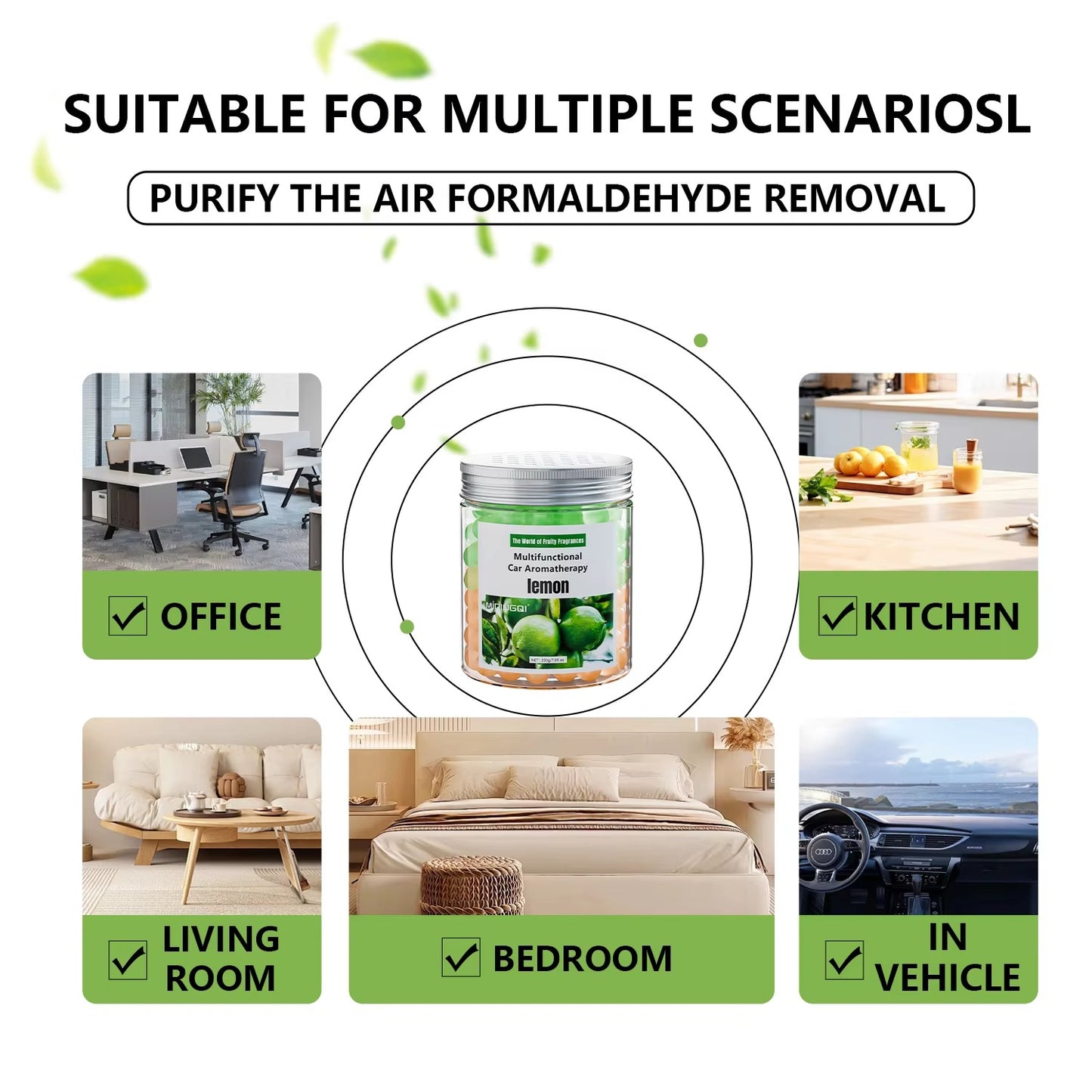 Multi-use crystal beads air freshener for office kitchen bedroom car living room