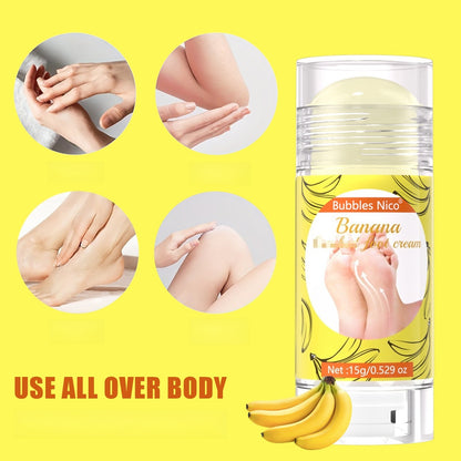 Solid moisturizer usable on hands elbows knees feet and whole body