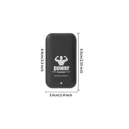 Outer storage case of the nasal stick marked with full length and width dimensions
