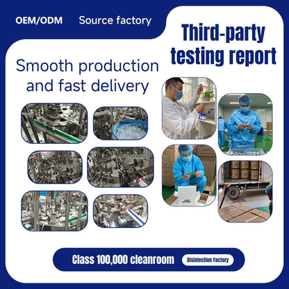 Production line, quality inspection and delivery photos of cleanroom manufactured nasal sticks