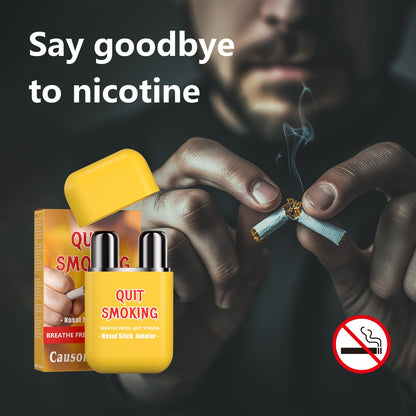 Dual nozzle inhaler helps users cut off cigarette addiction and give up nicotine