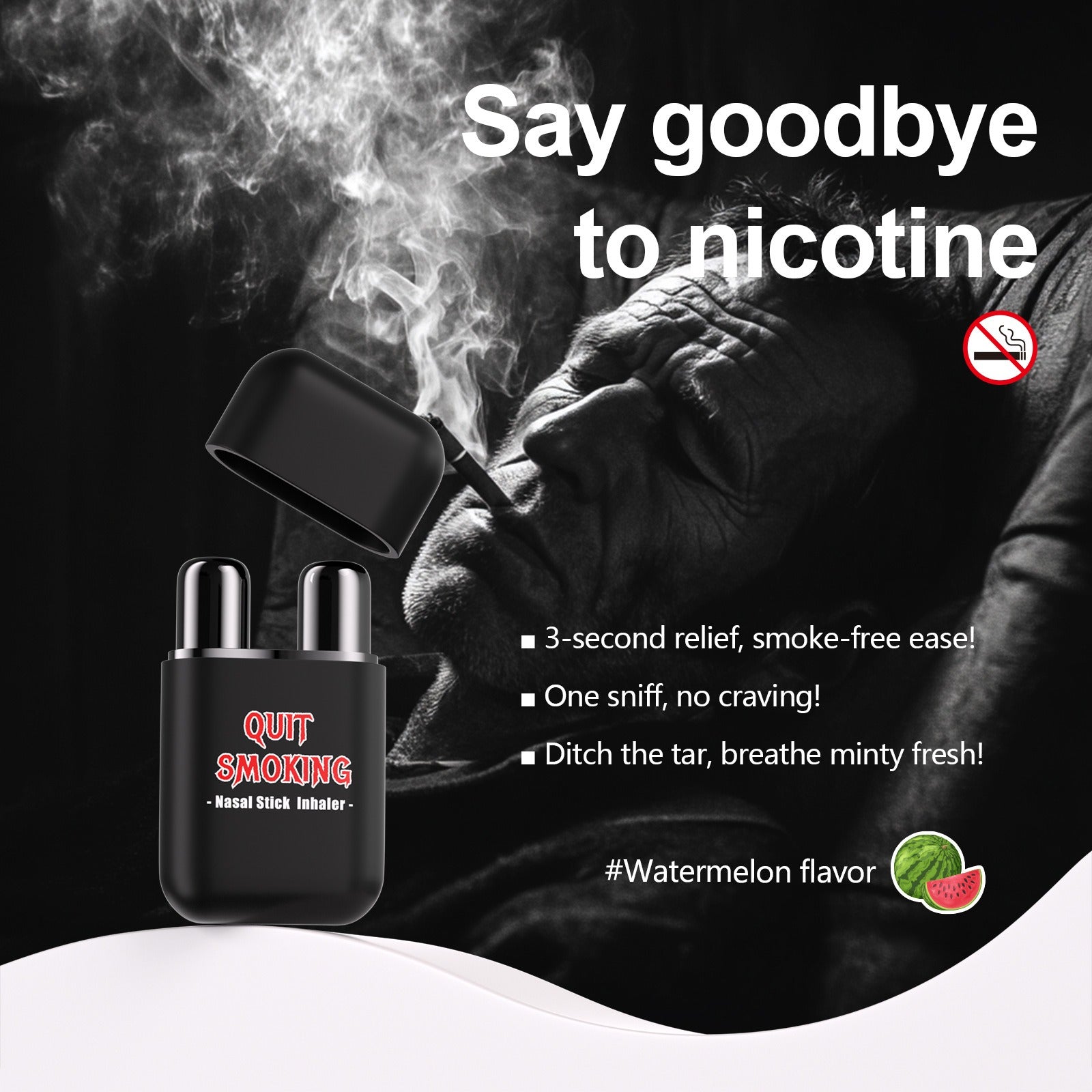 Nicotine free inhaler relieves cigarette craving quickly with simple inhalation