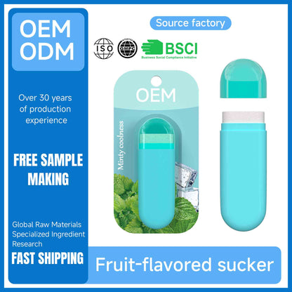 Mint flavor portable breath freshener stick with blister pack shows factory OEM ODM customization support