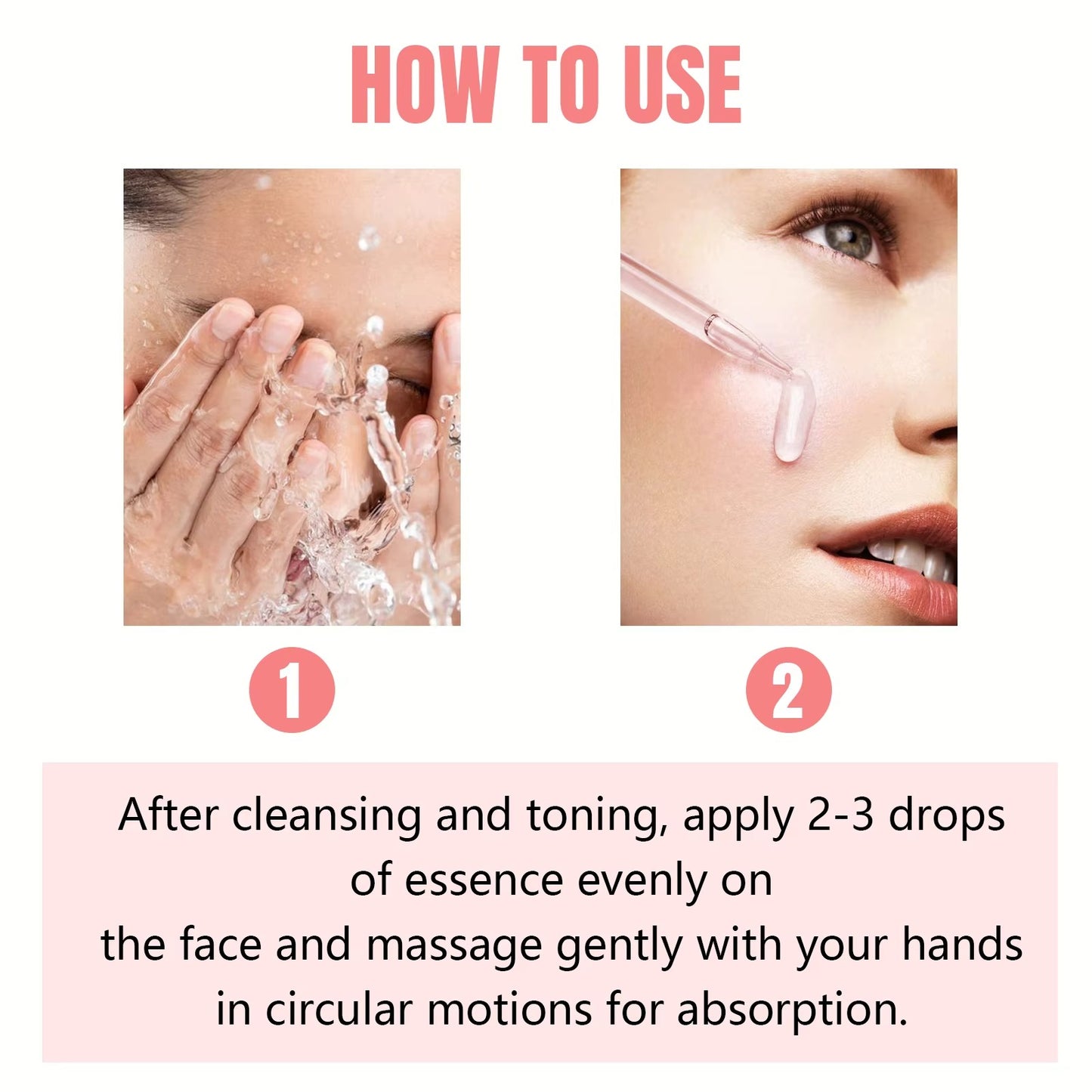 Two steps tutorial for facial niacinamide serum daily skincare routine