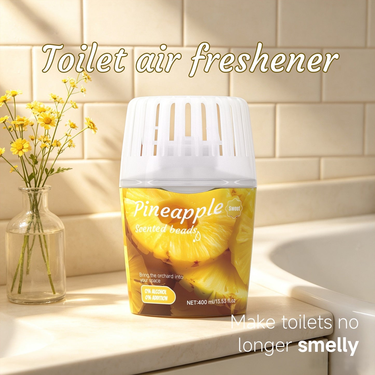 Solid fruit scented beads toilet air freshener removes bad odors