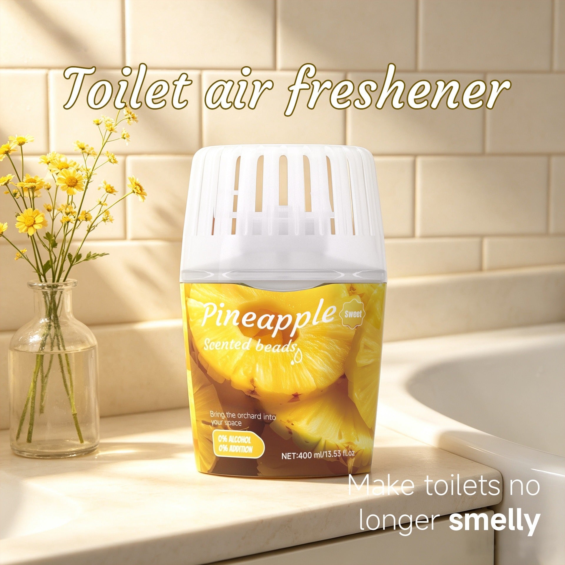 Solid fruit scented beads toilet air freshener removes bad odors