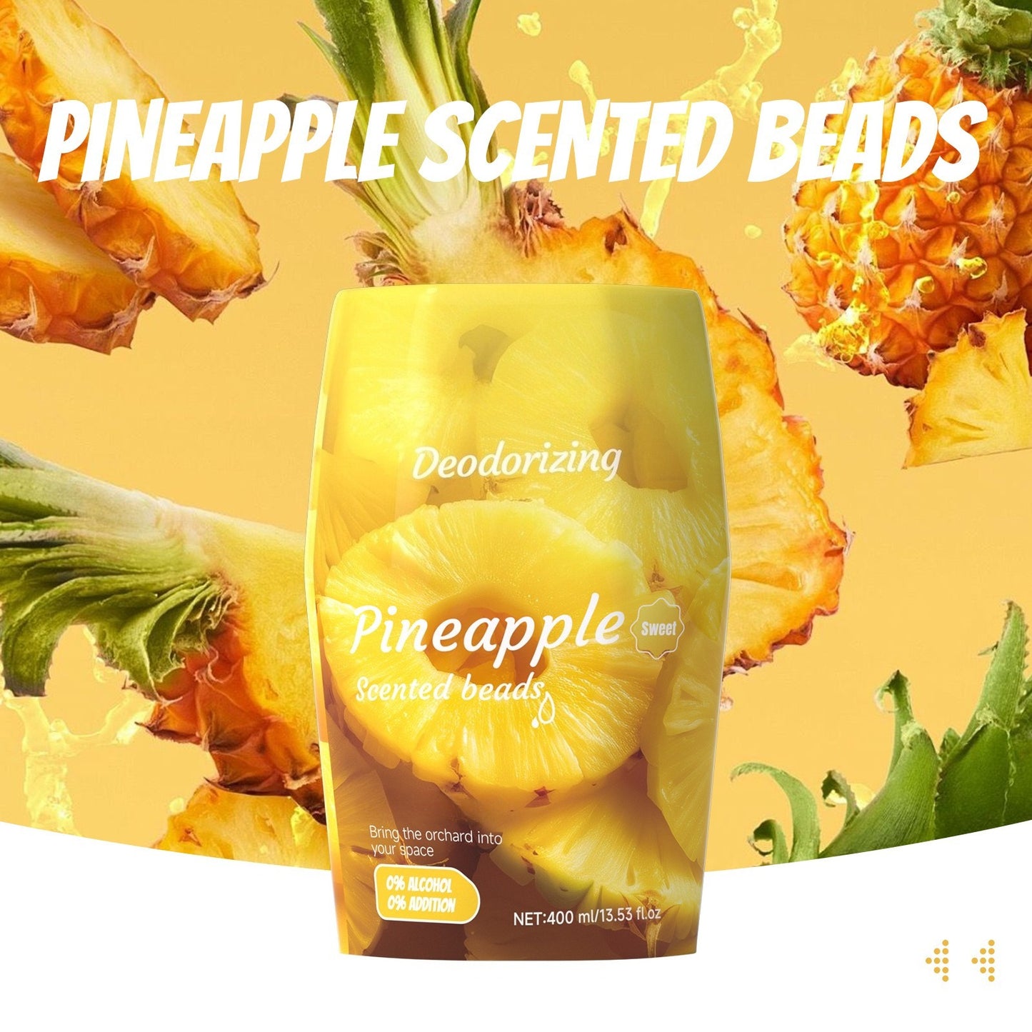 Pineapple deodorizing scented beads 400ml fruit aroma air freshener bottle