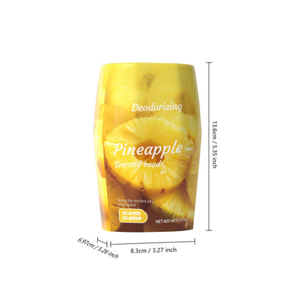 Pineapple scented beads air freshener product size dimension diagram
