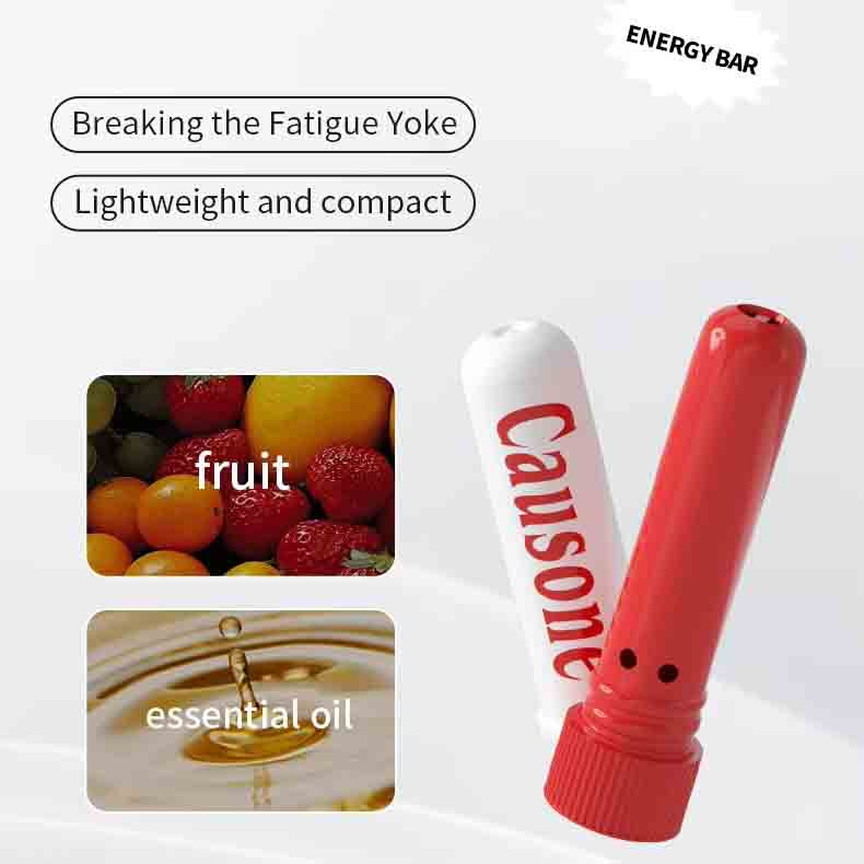 Portable compact inhaler with fruit and essential oil raw material introduction to ease fatigue
