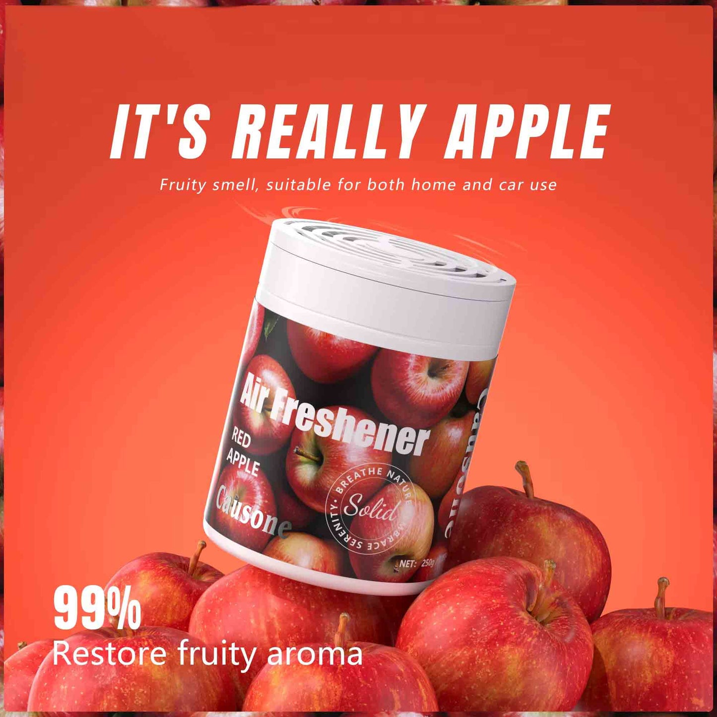 Red apple natural fruit aroma solid gel air freshener for home & car