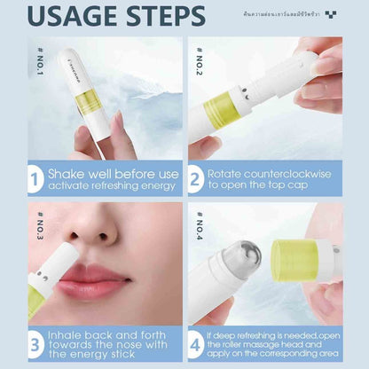 Four simple operation steps for shaking, opening, inhaling and rolling the stick
